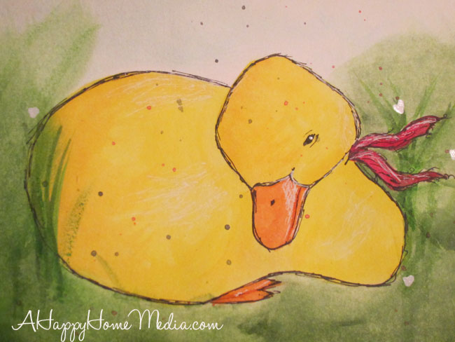 spring duckling watercolors art journaling