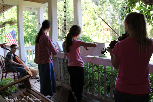 quartet on the porch